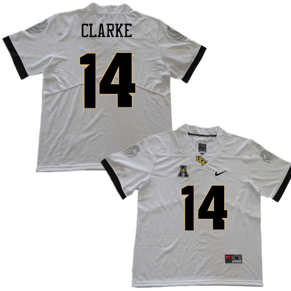 Men #14 Nevelle Clarke UCF Knights College Football Jerseys Sale-White - Click Image to Close